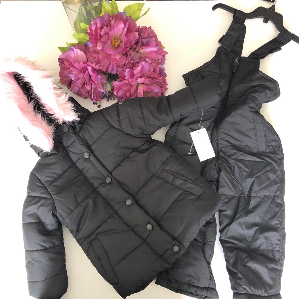 DKNY Parka Faux Fur Jacket & SnowSuit Set